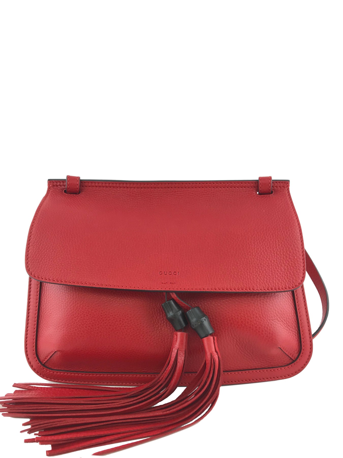 Red Gucci Bamboo Daily Satchel