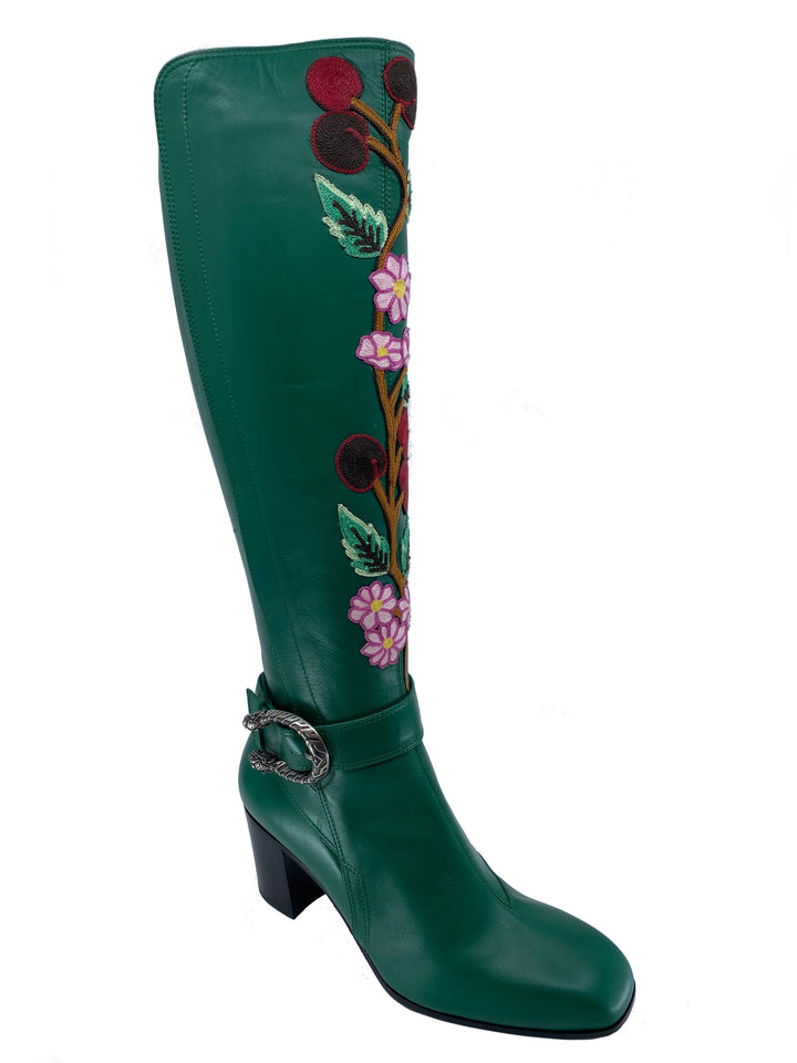 Gucci Dionysus Embroidered Knee Boots Size 7.5 - Consigned Designs