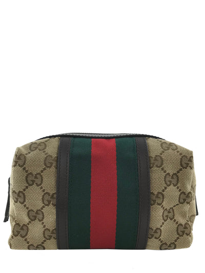 Gucci GG Canvas Web Cosmetic Bag NEW-Consigned Designs