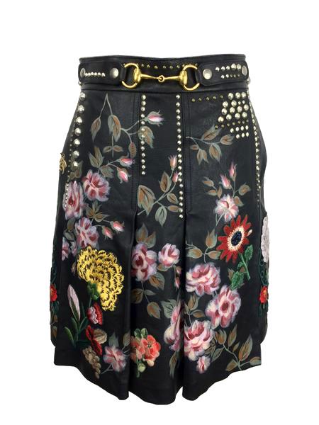 Gucci Authenticated Leather Skirt