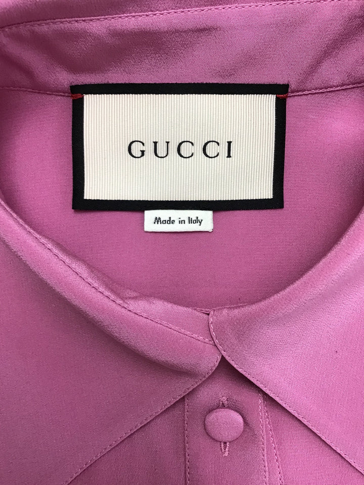 GUCCI★グッチ★素敵！ベルト付きPurple Plum Dress GUCCI - グッチgucciウール シルク ベルト ワンピース紫色サイズ