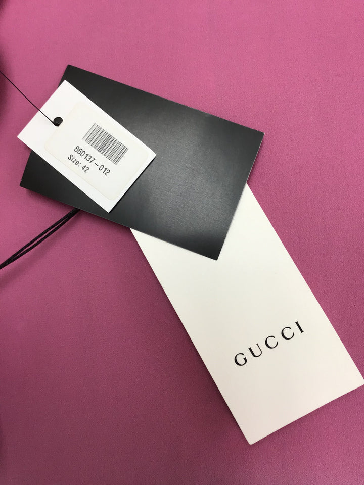 20SS GUCCI フレアスカート　サイズ38 ピンク GUCCI◇シルク混プリーツスカート/498070 ZHM88/38/ウール/GRN/