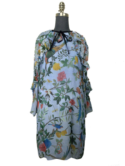 Gucci Tian Print Silk Plissé Dress Size M-Consigned Designs