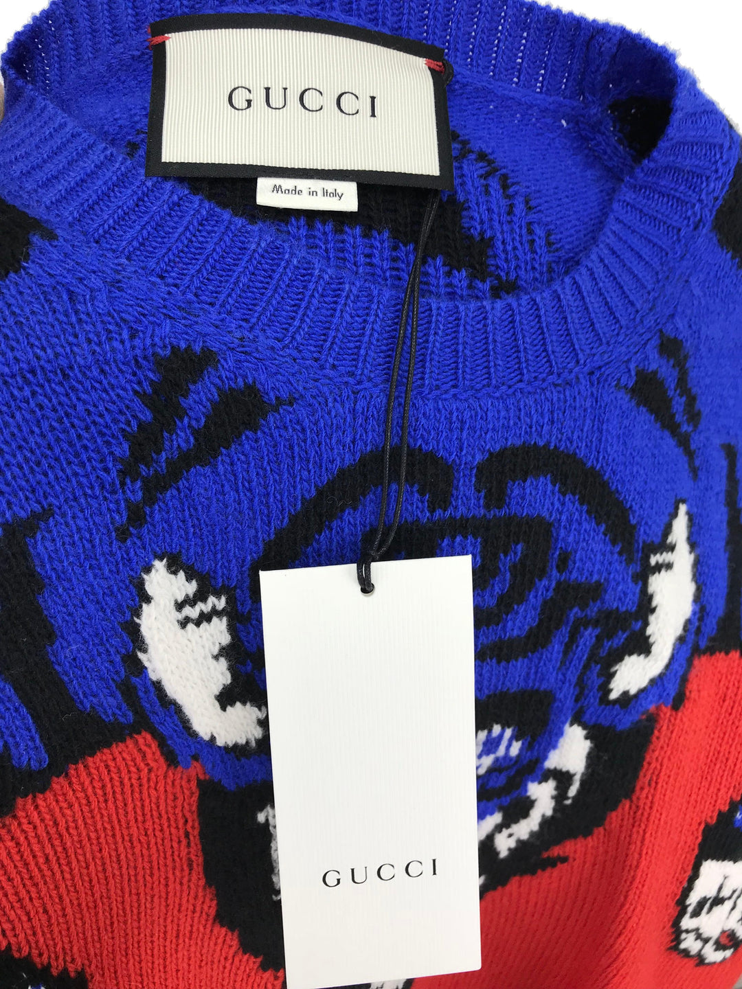 ★超希少☆ GUCCI spiritismo tiger sweater xs NEW Auth. Gucci Tiger Stripe Intarsia Wool Metallic Knitted