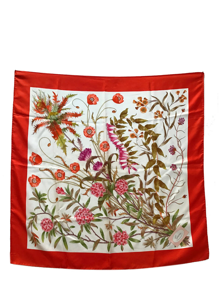 Gucci V. Accornero Floral Silk Scarf Consigned Designs