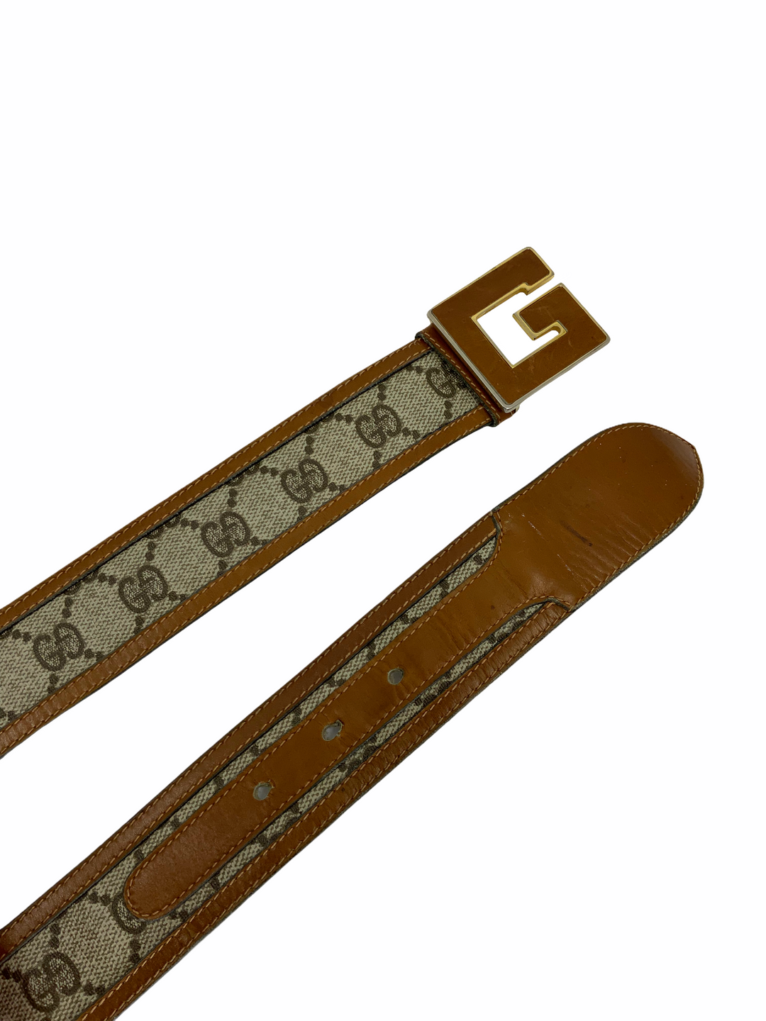 Gucci Vintage Monogram Canvas Logo Belt - Consigned Designs display picture 1