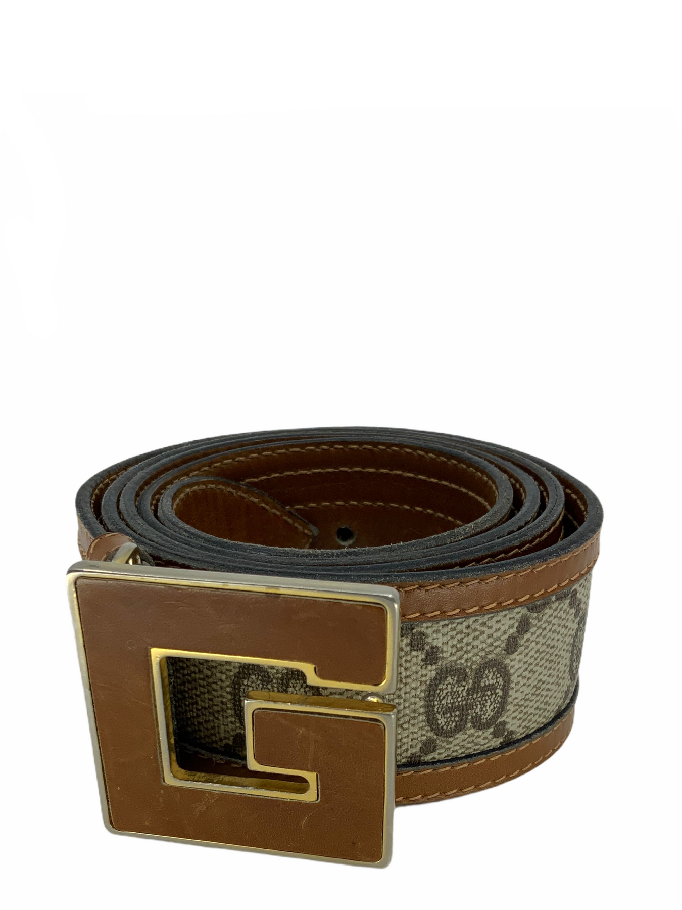 Gucci Vintage Monogram Canvas Logo Belt - Consigned Designs display picture 1