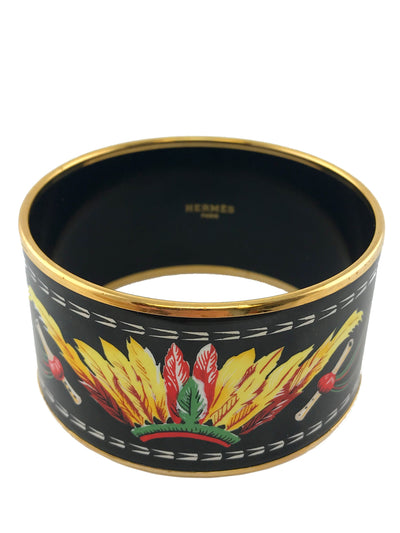 Hermes Brazil Extra Wide Printed Enamel Bracelet 70-Consigned Designs