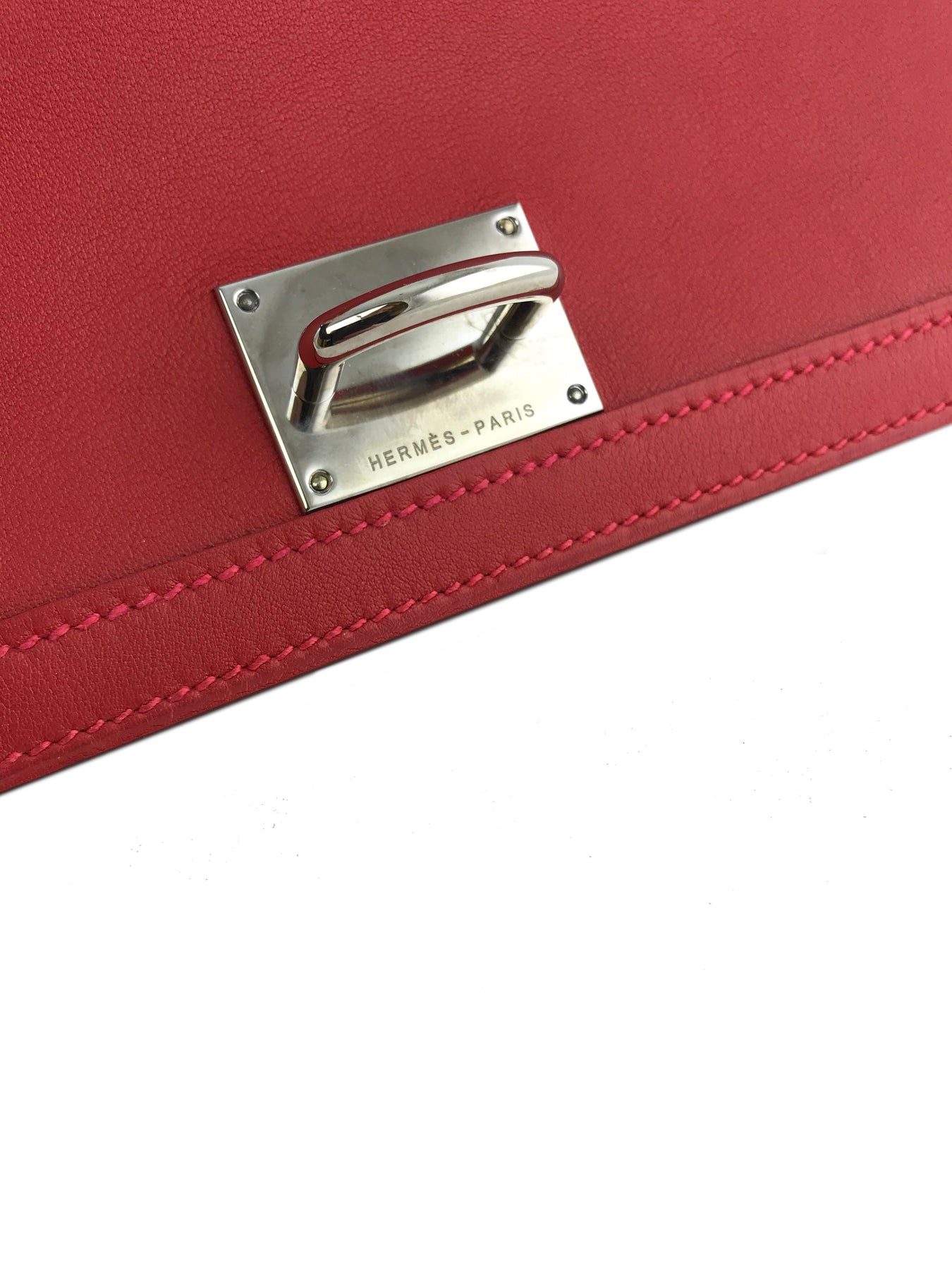 red hermes clutch