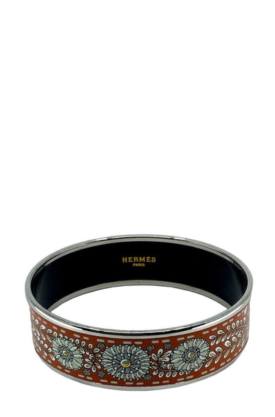 Hermes Flower Printed Enamel Wide Bracelet 70-Consigned Designs