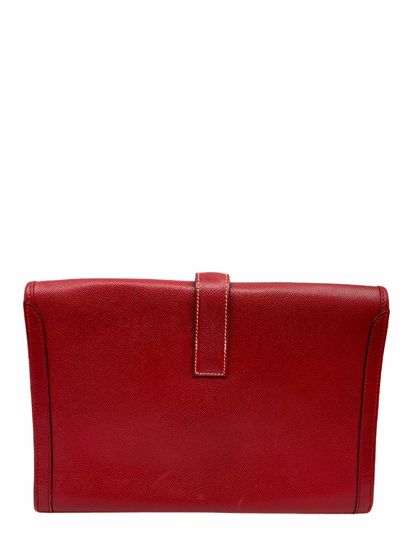 Hermes Jige Elan Clutch Epsom Leather In Red