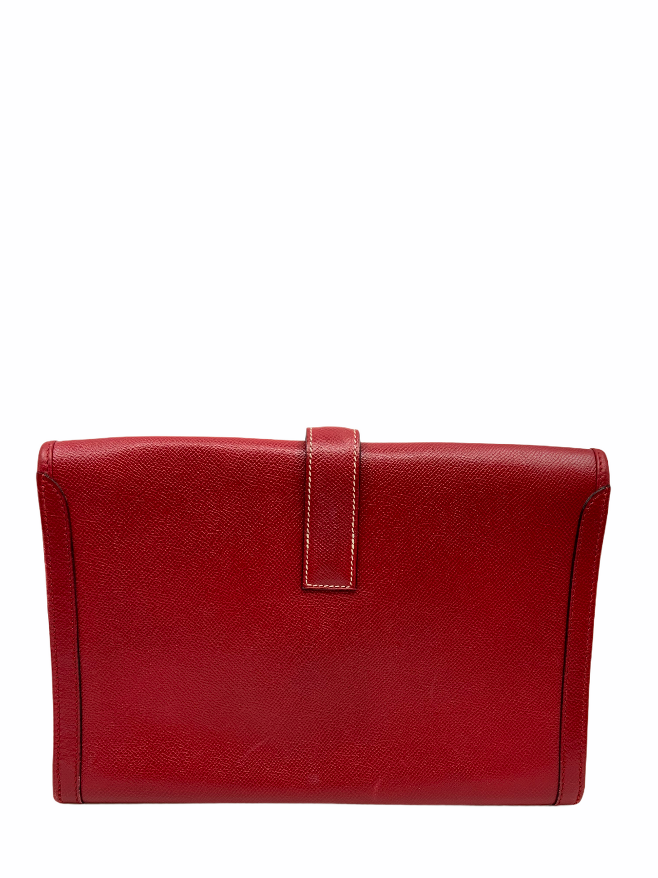 Hermes Red Epsom Jige Clutch Vintage - Vintage Lux