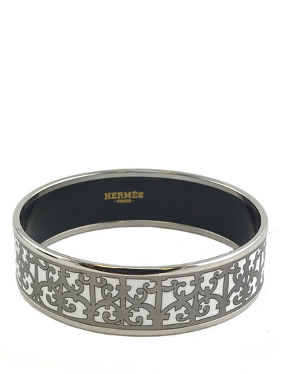 Hermes Printed Enamel Balcons Du Guadalquivir Wide Bracelet 65-Consigned Designs