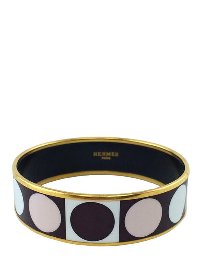 Hermes Printed Enamel Deco Dot Wide Bracelet 70-Consigned Designs