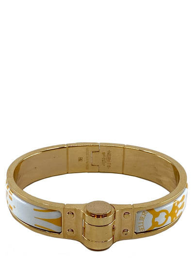 Hermes Sellier Printed Enamel Hinged Bracelet-Consigned Designs