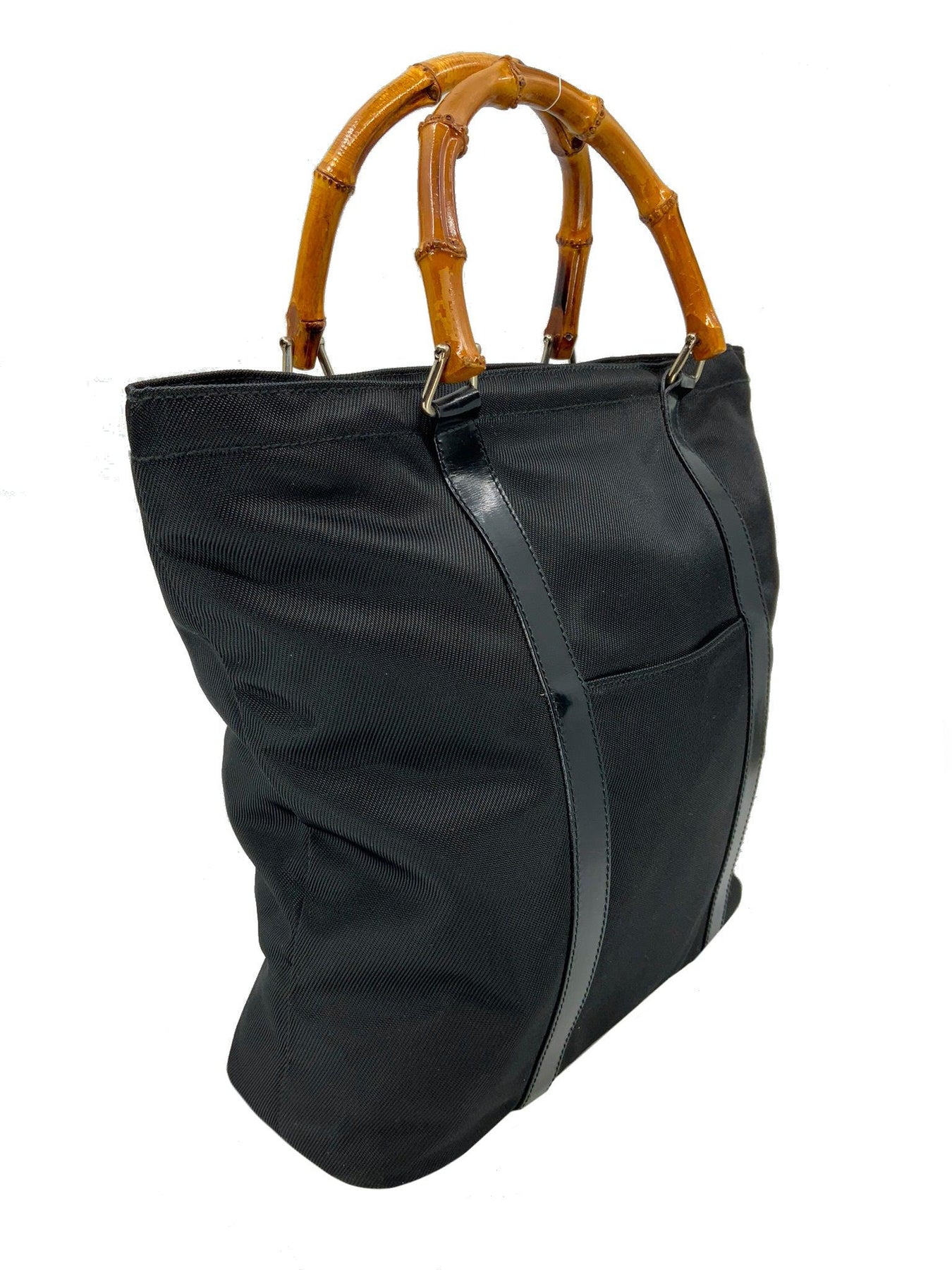 Gucci Vintage Nylon Bamboo Bag - Brown Handle Bags, Handbags