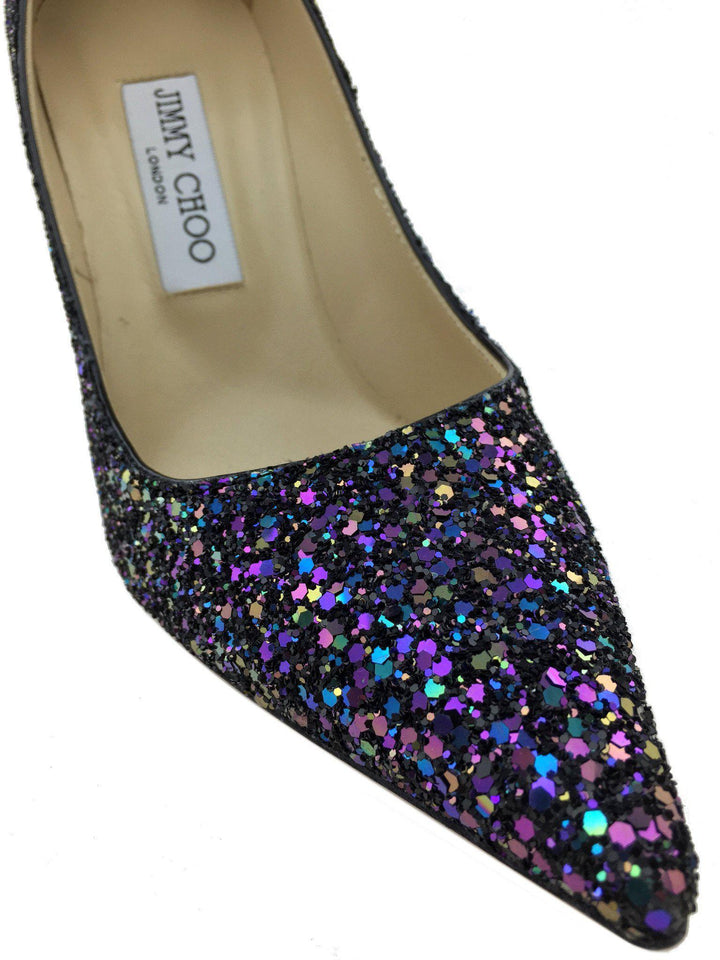 70%オフセールJIMMY CHOO ABEL100 GLITTER PUMPS Jimmy Choo Abel Glitter Point-Toe Pumps Size 7.5 - Consigned