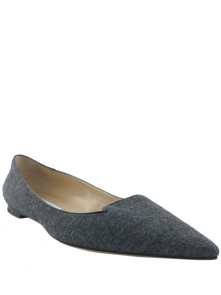 Jimmy Choo Attila Point Toe Flannel Flats Size 8.5 - Consigned Designs