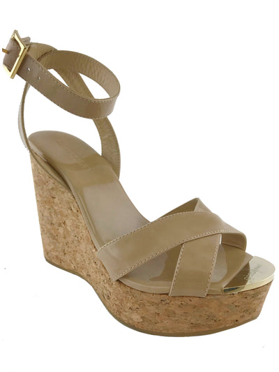 Jimmy Choo Papyrus Patent Cork Wedge Size 6.5-Consigned Designs