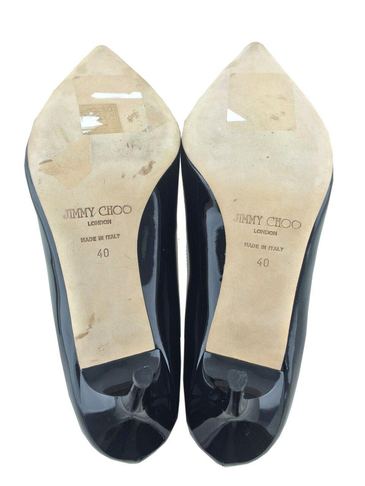 Jimmy Choo☆Agnes Patent leather パンプス☆送料込 Agnes |Black Lace and Patent Leather Pumps | JIMMY CHOO