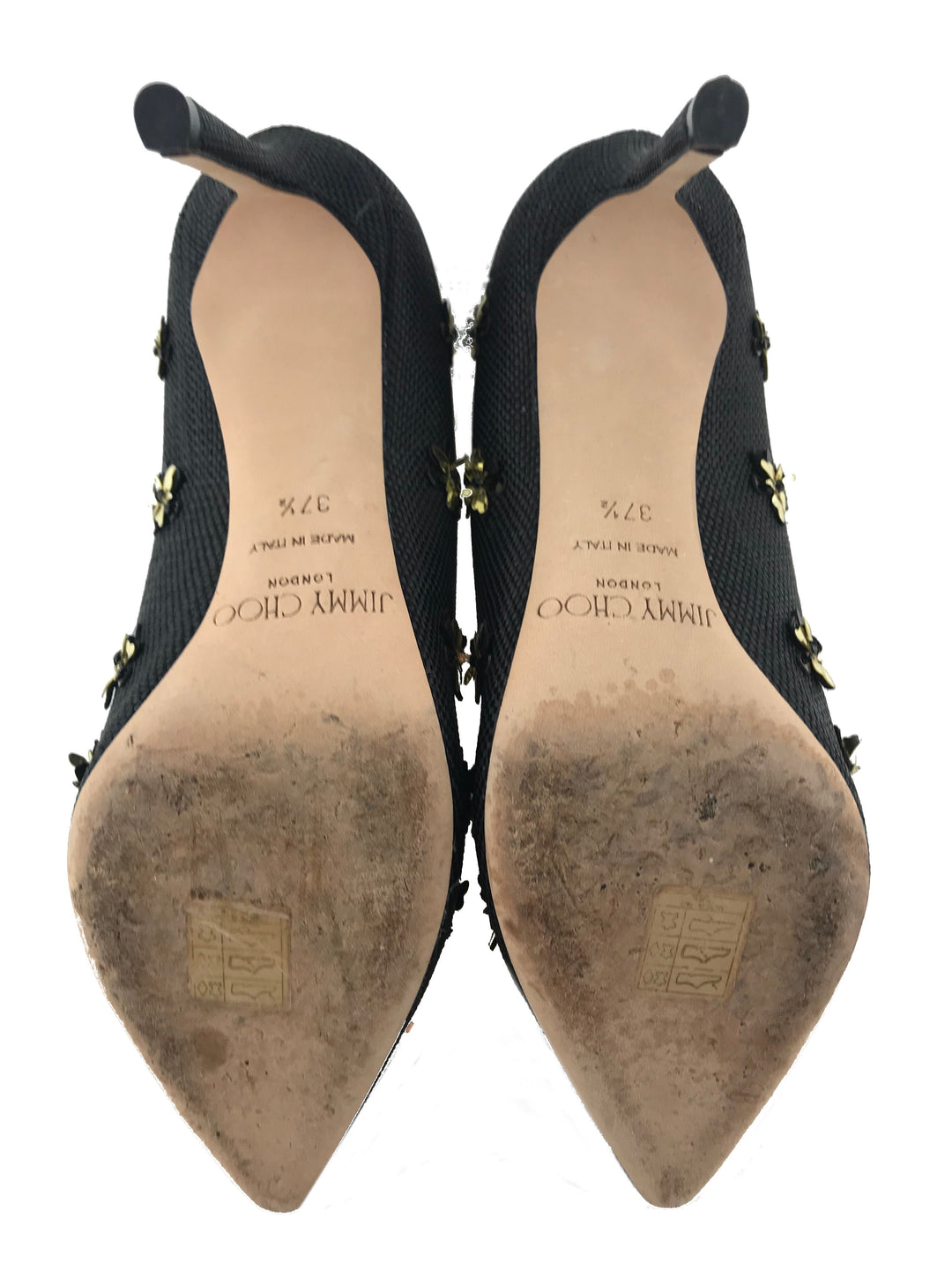Jimmy Choo Romy Flower Raffia Pump Size 7.5 - Consigned Designs