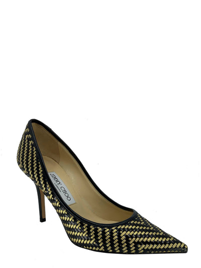 Jimmy Choo Woven leather Abel Pumps Size 7.5-Consigned Designs