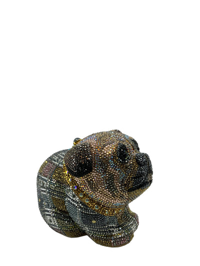 Judith Leiber Swarovski Crystal Pug Dog Minaudiere Evening Bag-Consigned Designs