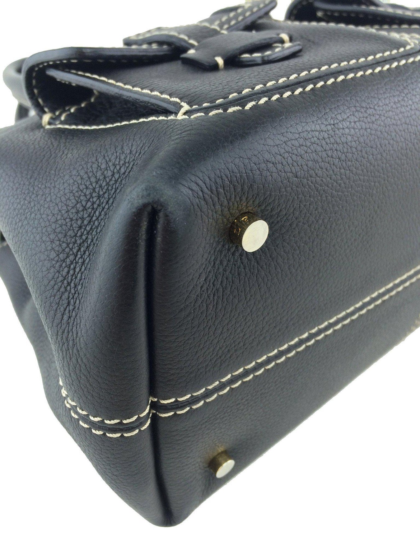 Loro Piana Navy Blue Petalo Odessa Leather Drawstring Shoulder Bag at  Jill's Consignment