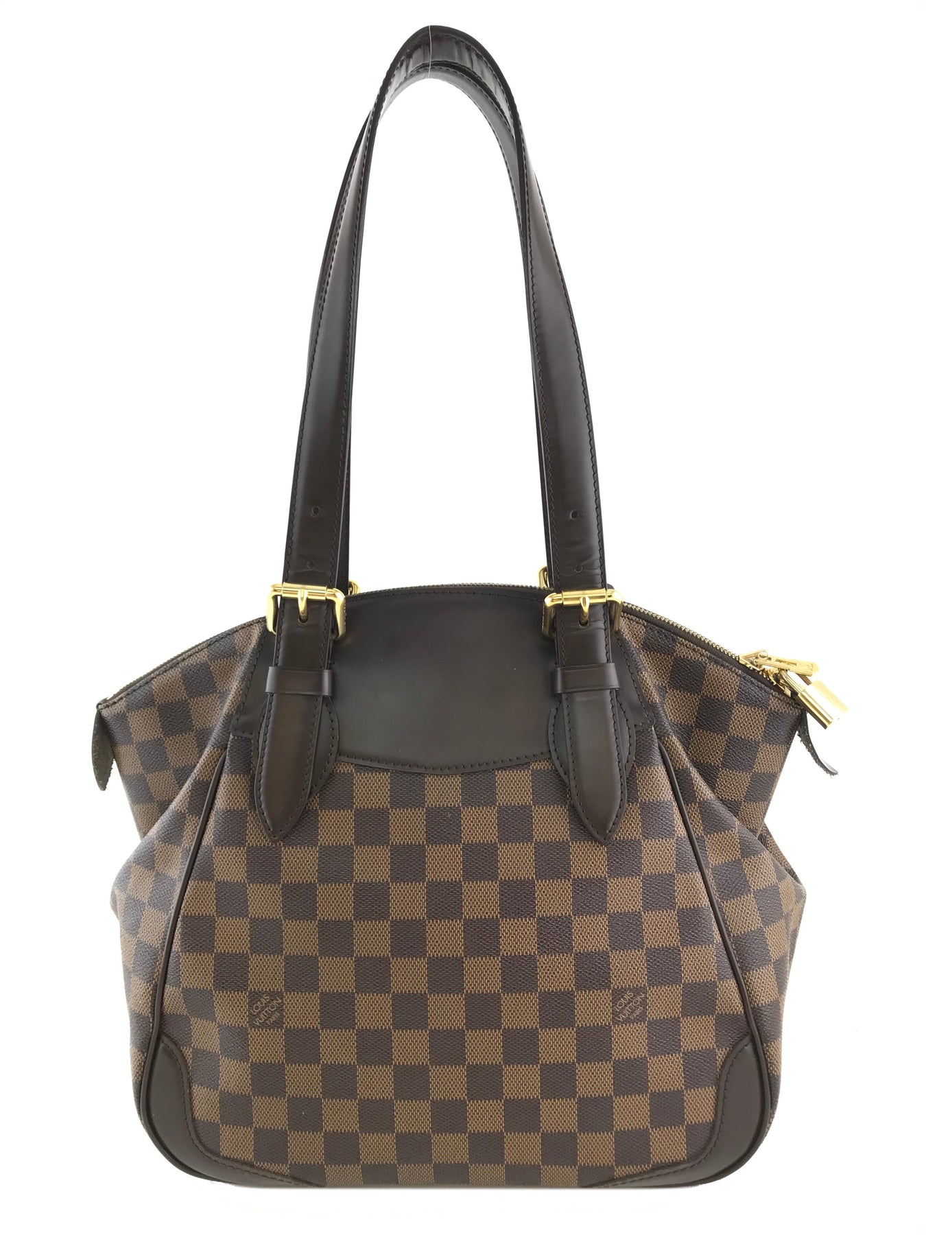 LOUIS VUITTON VERONA GM DAMIER EBENE HANDBAG PURSE - FREE SHIPPING