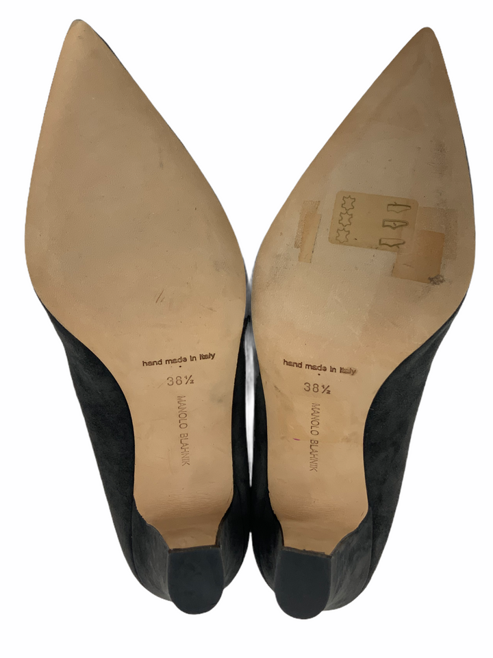 【最終価格】【UK8】manolo blahnik モカシンシューズ Manolo Blahnik Lisa Flower Suede Pumps Size 8.5 - Consigned Designs