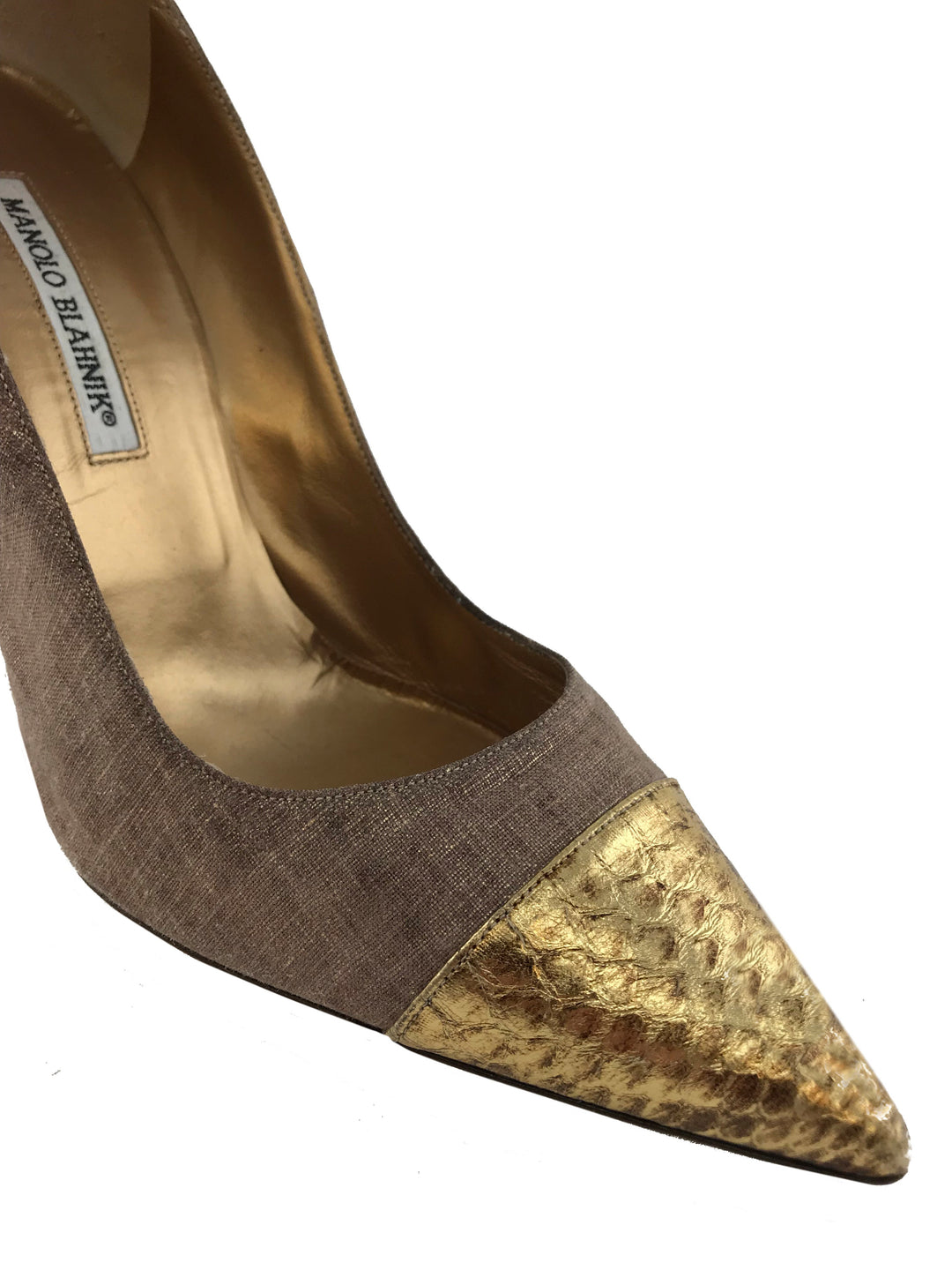 MANOLO BLAHNIK Drawer別注 LISTONY ドットパンプス DRAWER別注】マノロブラニク リストニー パンプス 22.5cm 紺 金