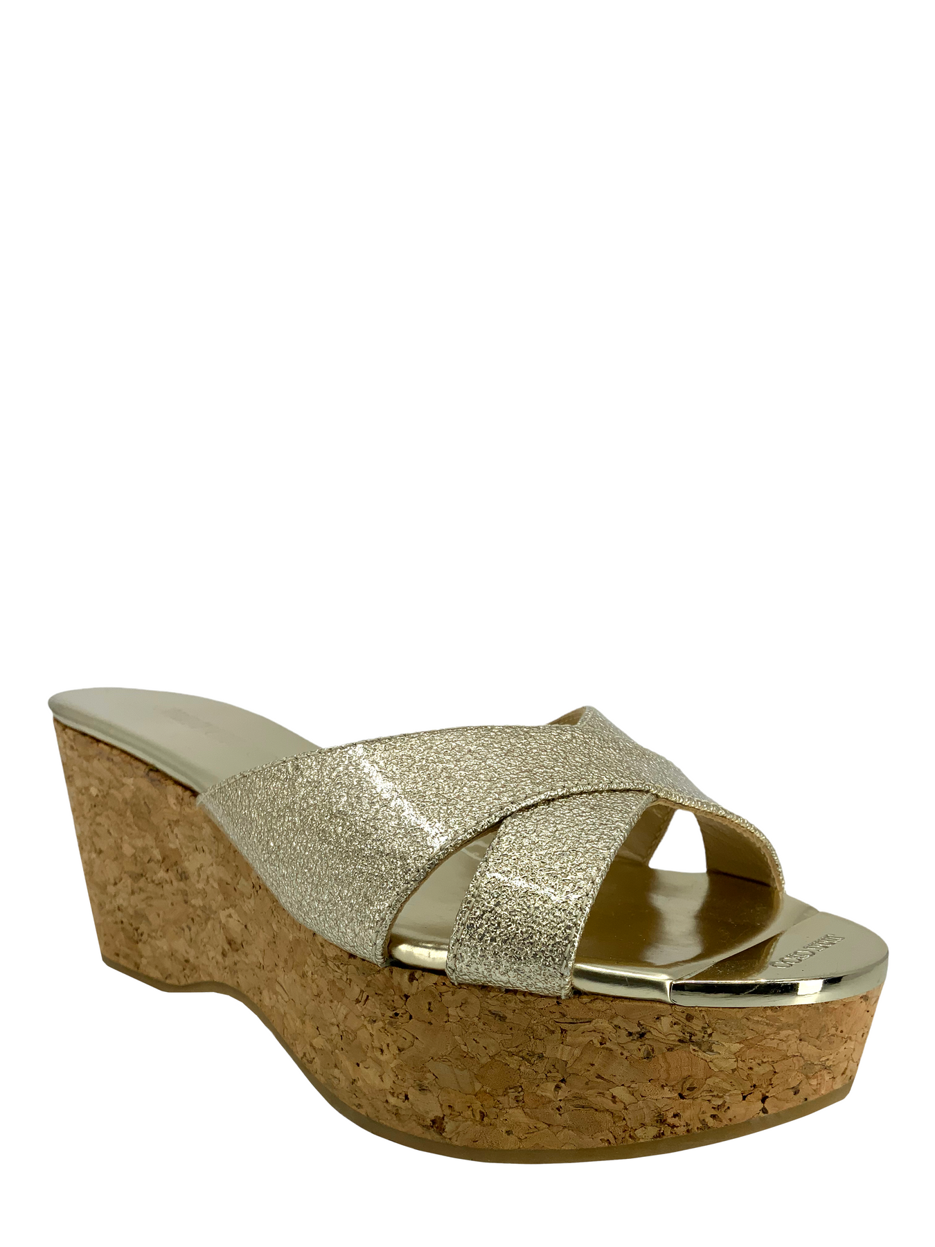 Jimmy Choo Wedges Designer Jimmy Choo Gold Glitter Wedge Heels