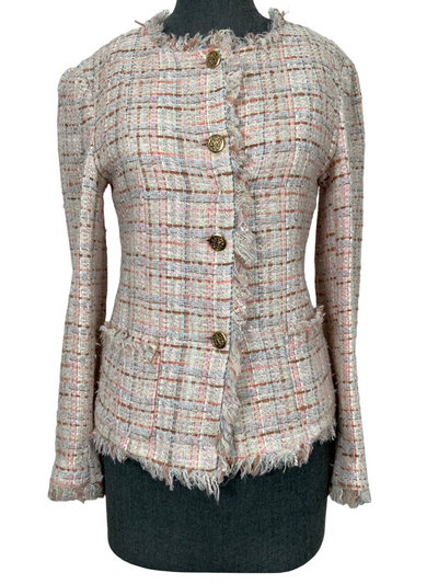 Chanel 04P Frayed Trim Tweed Jacket Size S-Consigned Designs