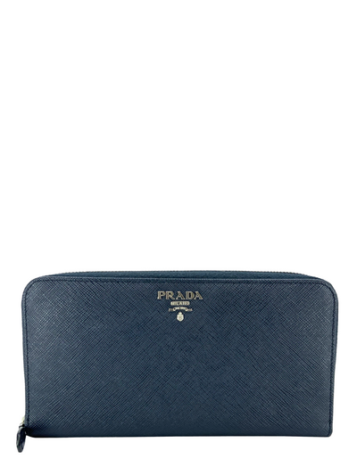 Prada Saffiano Leather Large Zip Wallet-Consigned Designs