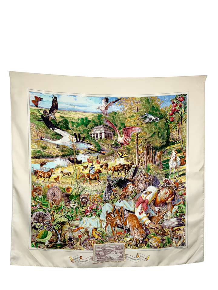 HERMES Madison Avenue Kermit Oliver Silk Scarf 90 - Consigned Designs
