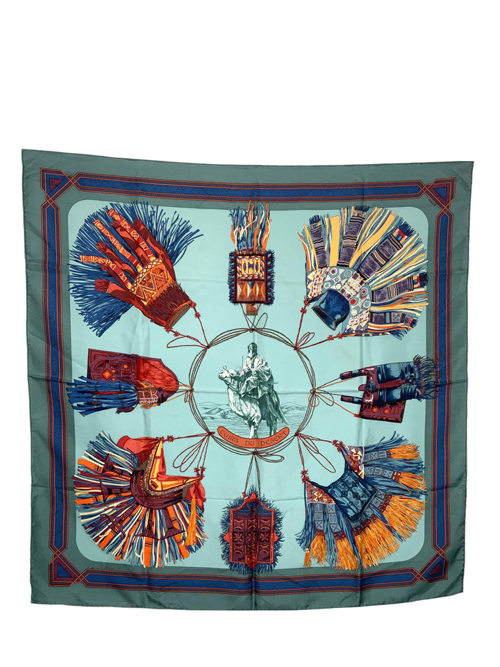 HERMES Cuirs du Desert Silk Scarf 90 - Consigned Designs