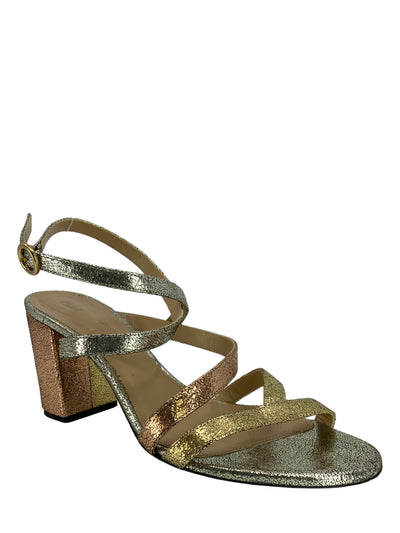CHLOE Metallic Leather Strappy Sandals Size 9-Consigned Designs