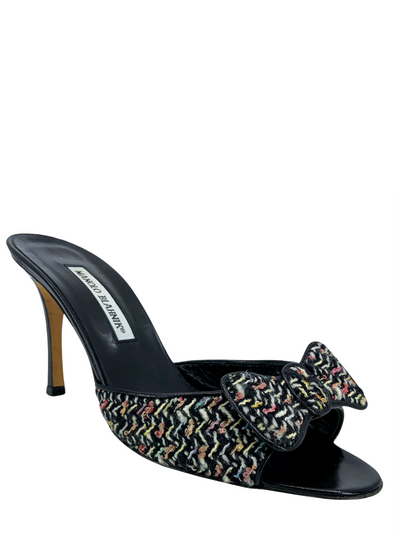 Manolo Blahnik Tweed Slide Sandals Size 10-Consigned Designs
