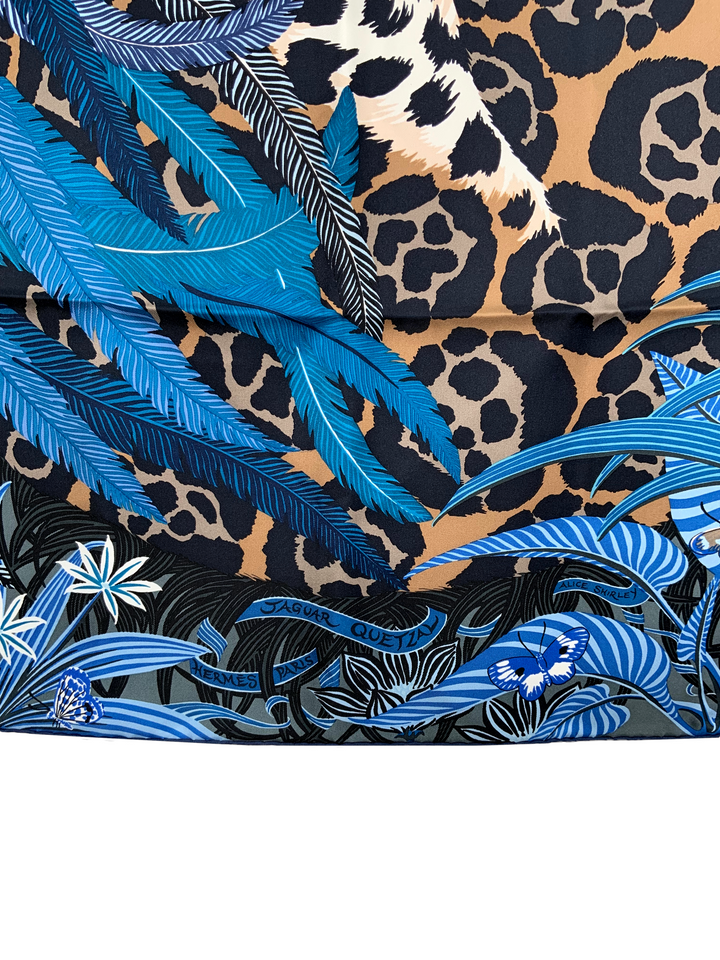 Hermes Jaquar Quetzal Silk Scarf 90 - Consigned Designs