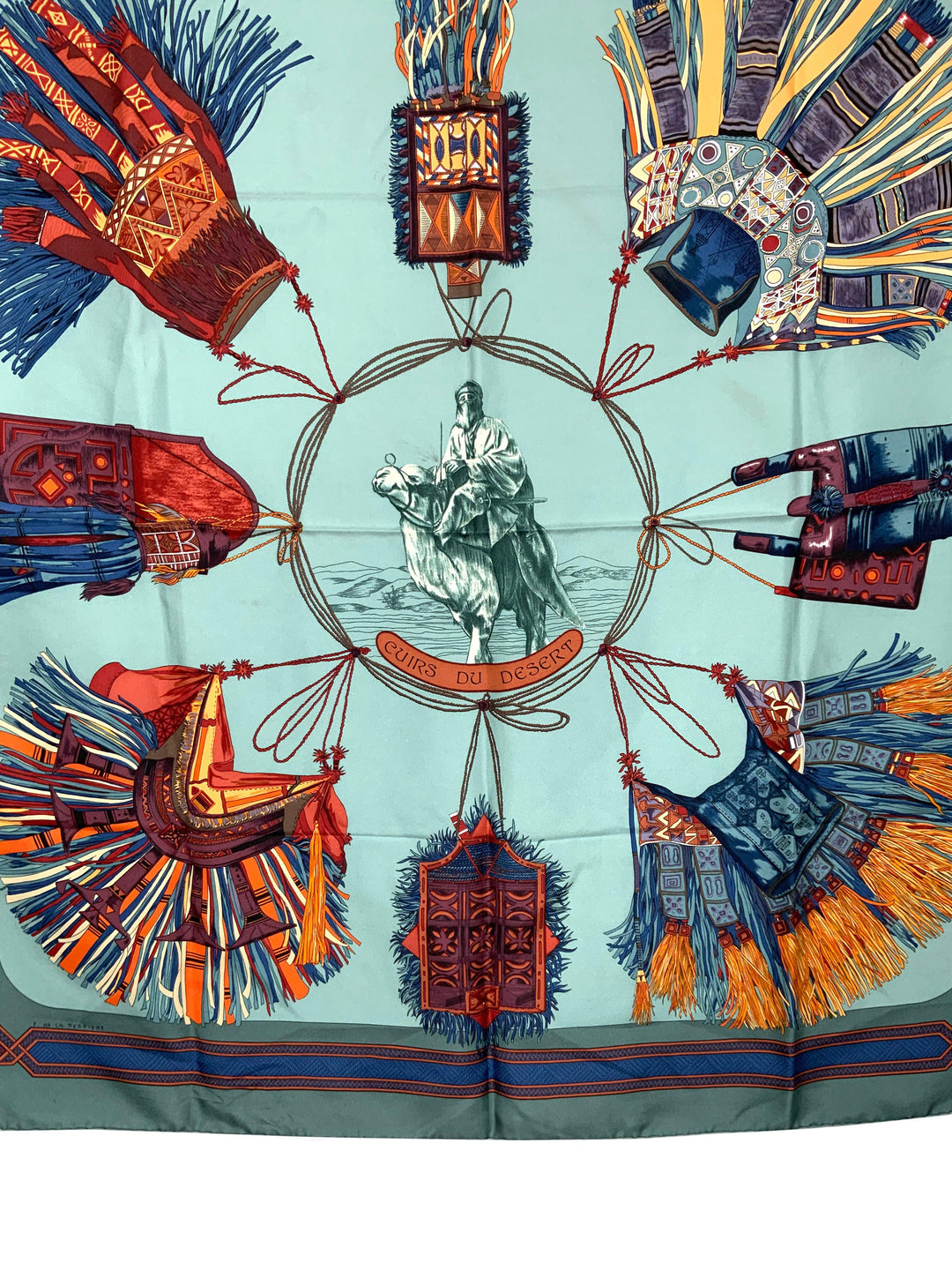 HERMES Cuirs du Desert Silk Scarf 90 - Consigned Designs