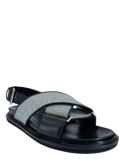 MARNI Fussbett Leather Glitter Sandals Size 9-Consigned Designs