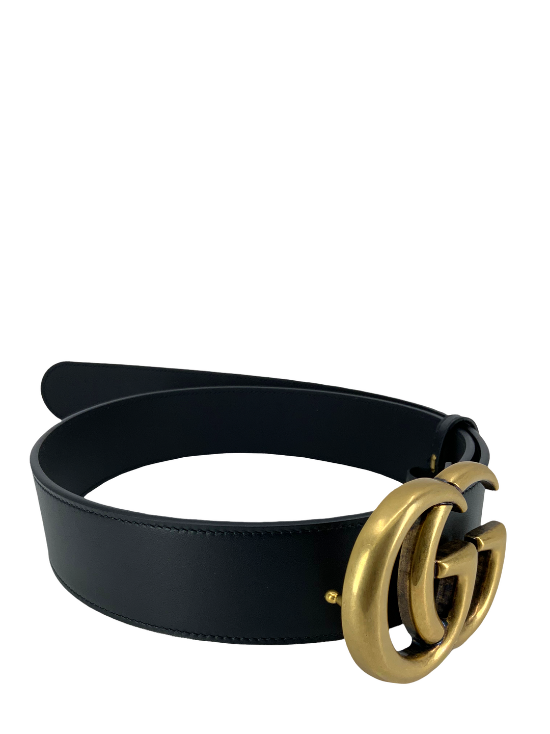 GUCCI GG Marmont Wide Leather Belt Size 80 NEW - Consigned