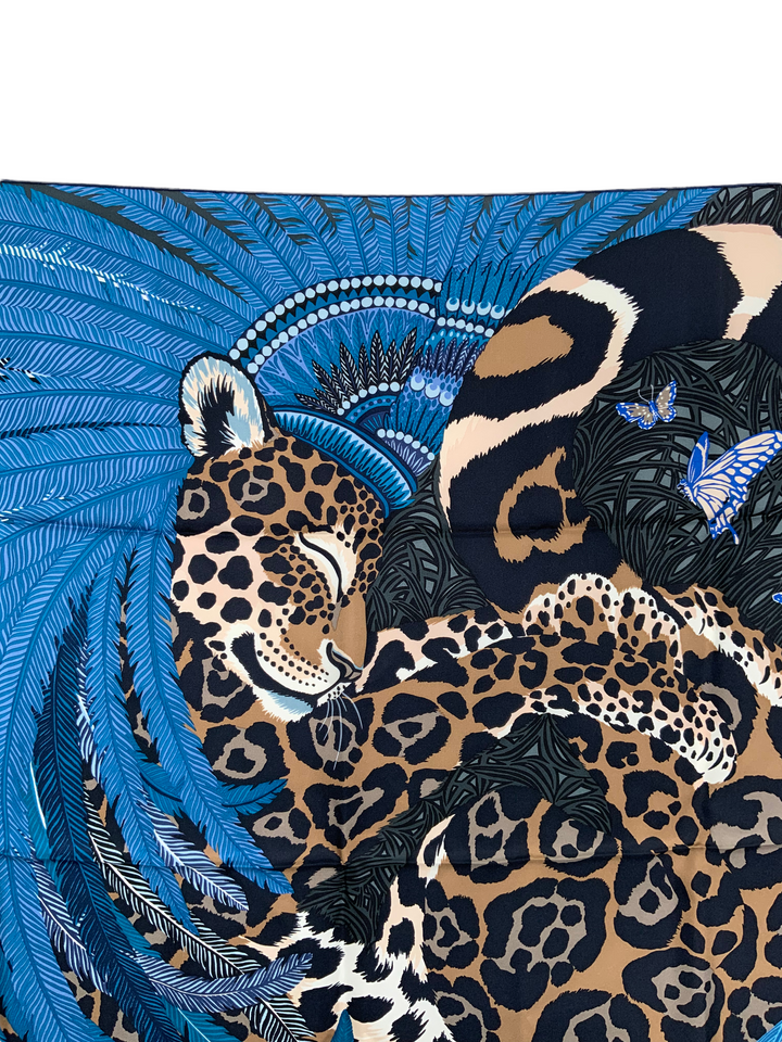Hermes Jaquar Quetzal Silk Scarf 90 - Consigned Designs