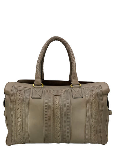 Bottega Veneta Intrecciato Woven Leather Trim Satchel Bag-Consigned Designs