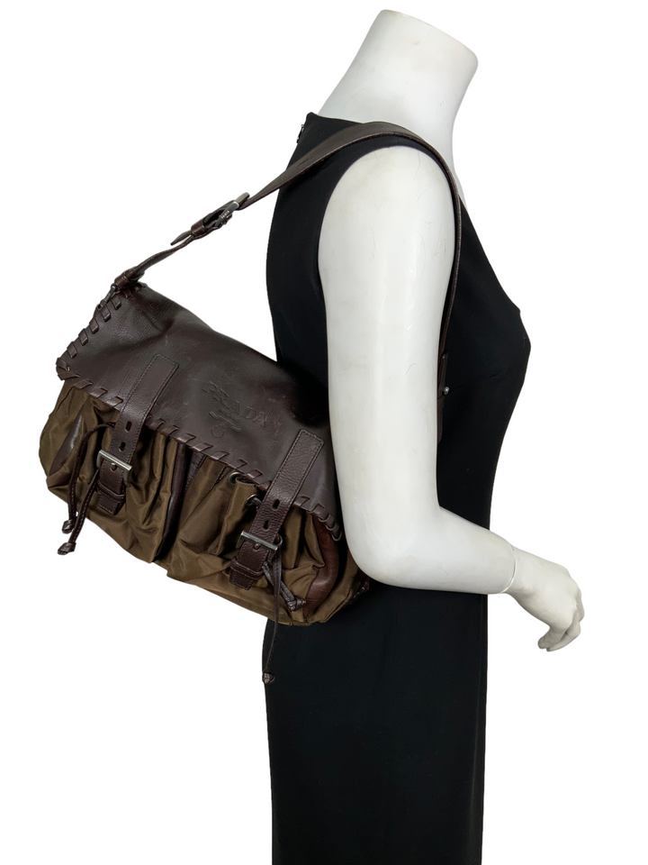 PRADA Tessuto Nylon and Leather Flap Bag - Consigned Designs