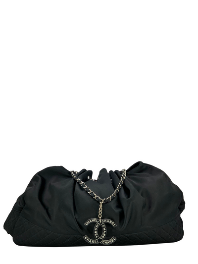 CHANEL Melrose Coco Cabas Chain Drawstring Satin Shoulder Bag-Consigned Designs