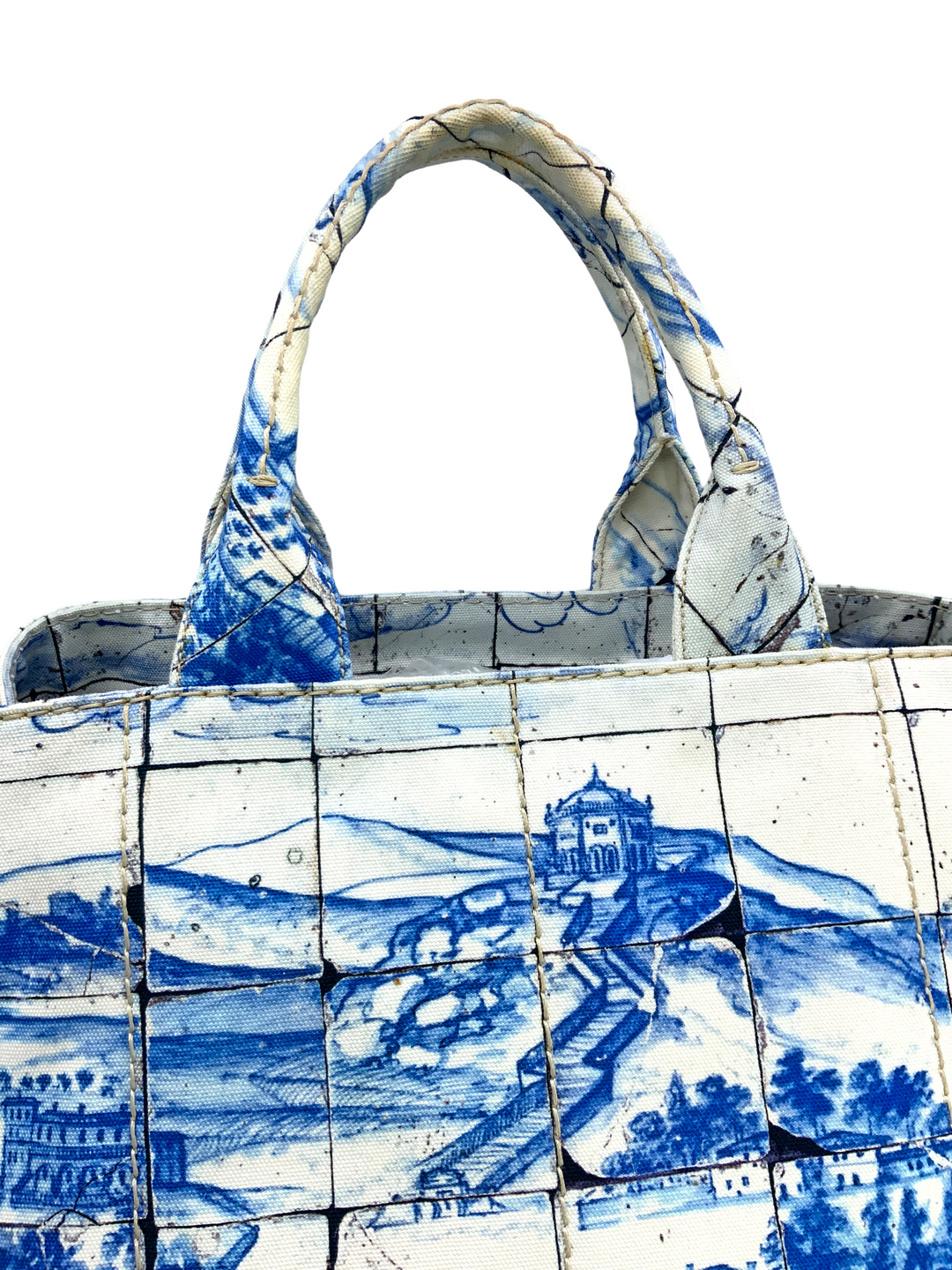 PRADA Canapa Azulejos Large Tote Bag - Consigned Designs