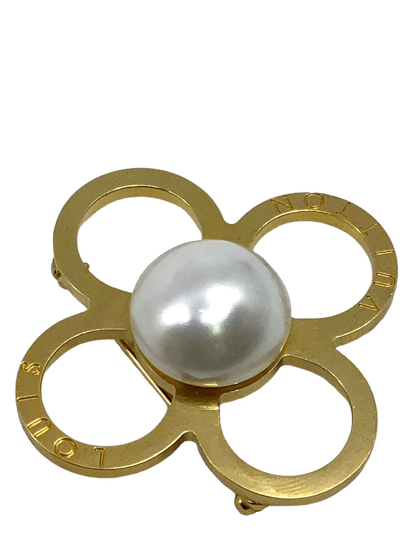 silver lv brooch pin