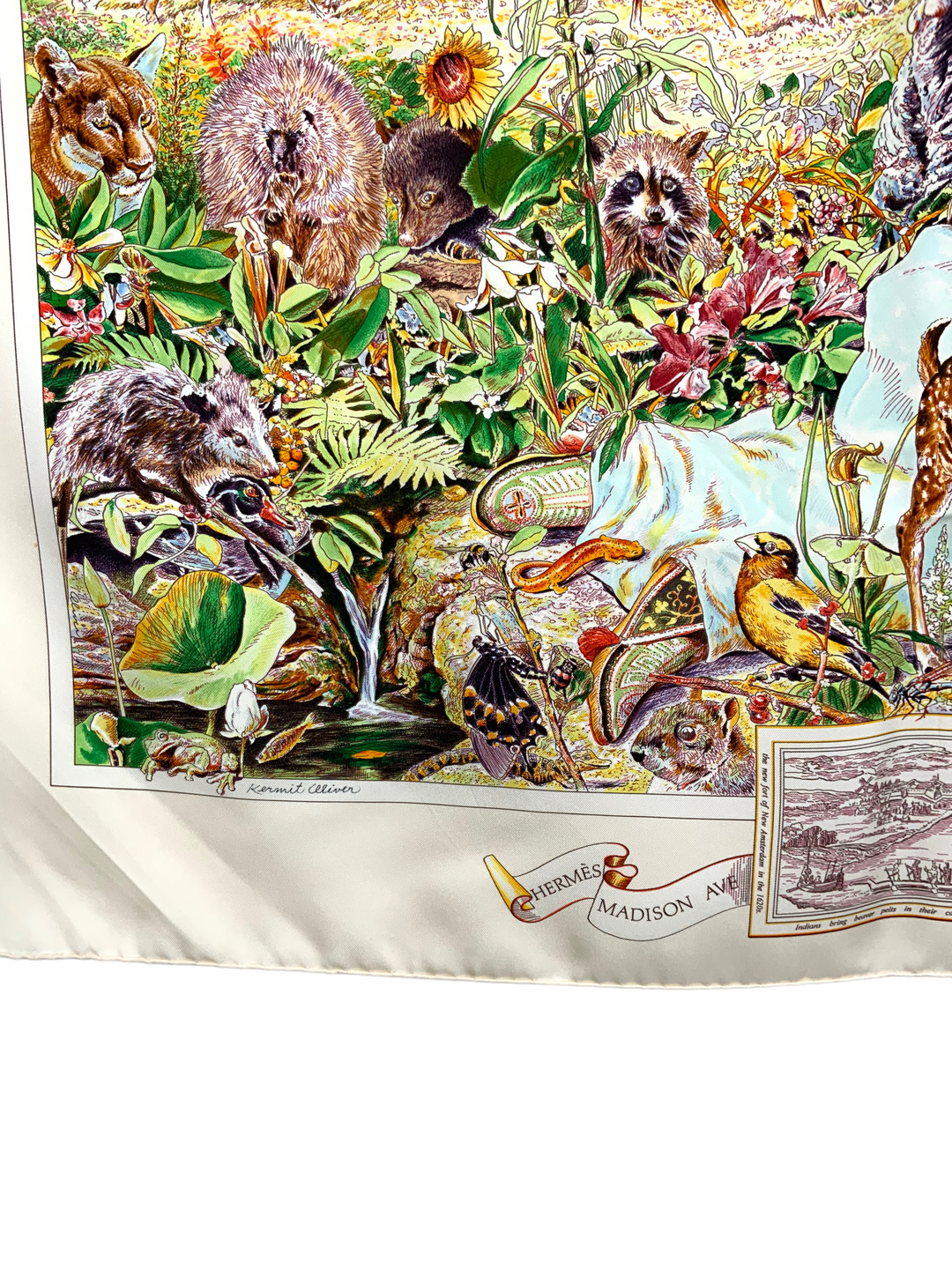 HERMES Madison Avenue Kermit Oliver Silk Scarf 90 - Consigned Designs