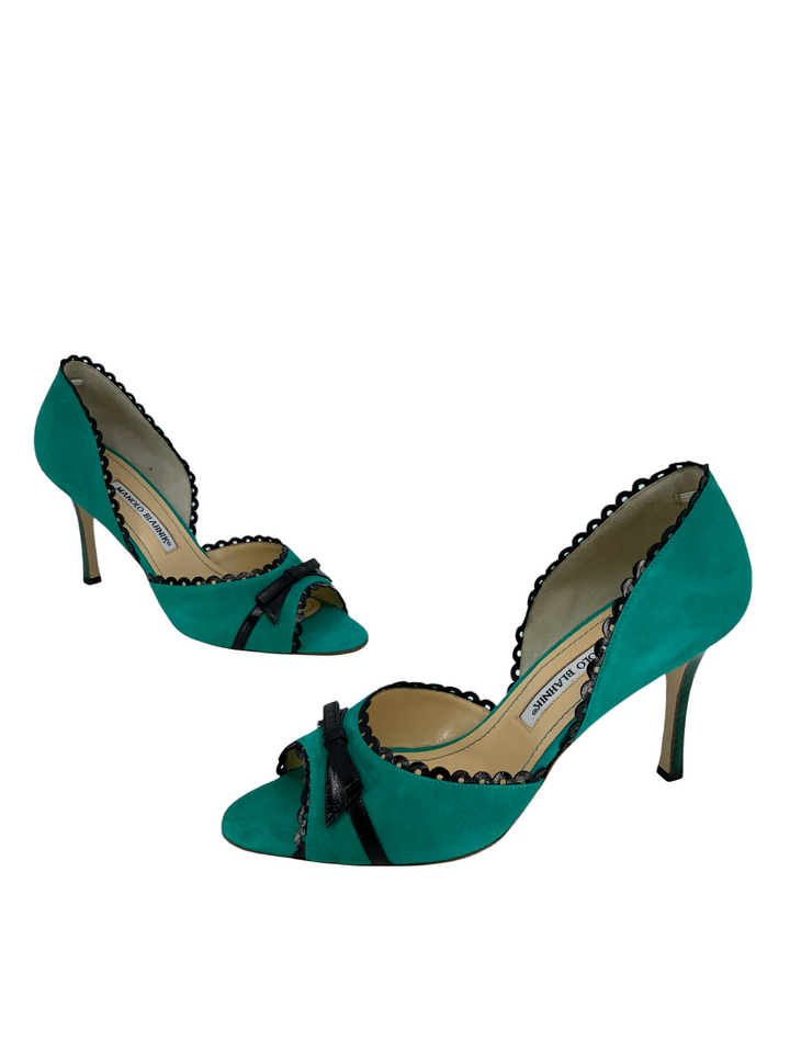Manolo Blahnik Suede d'Orsay Pumps Size 10.5 - Consigned Designs